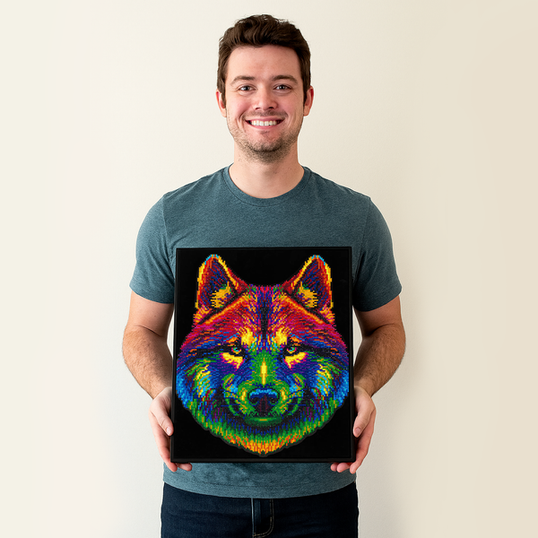 Dotz Diamond Dotz Neon Flock Wolf - 14.0" X 18.0"