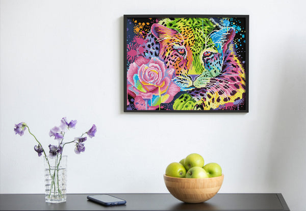 Dotz Diamond Dotz Neon Rainbow Leopard - 13.8" X 17.7"