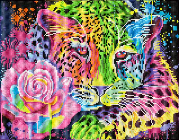 dotz Diamond Dotz Neon Rainbow Leopard - 13.8" x 17.7"