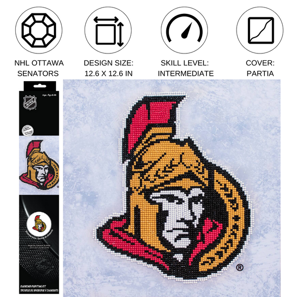 Dotz Diamond Dotz NHL Ottawa Senators - 12.6" X 12.6"