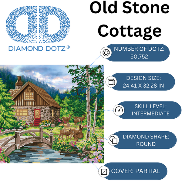 Dotz Diamond Dotz Old Stone Cottage - 32.3" X 24.4"