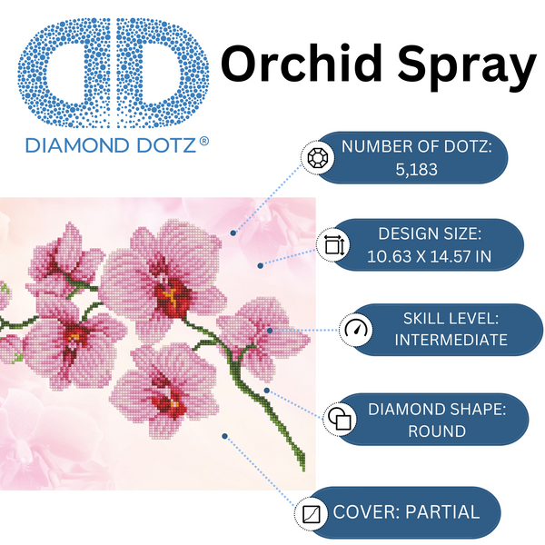 Dotz Diamond Dotz Orchid Spray - 16.1" X 12.2"