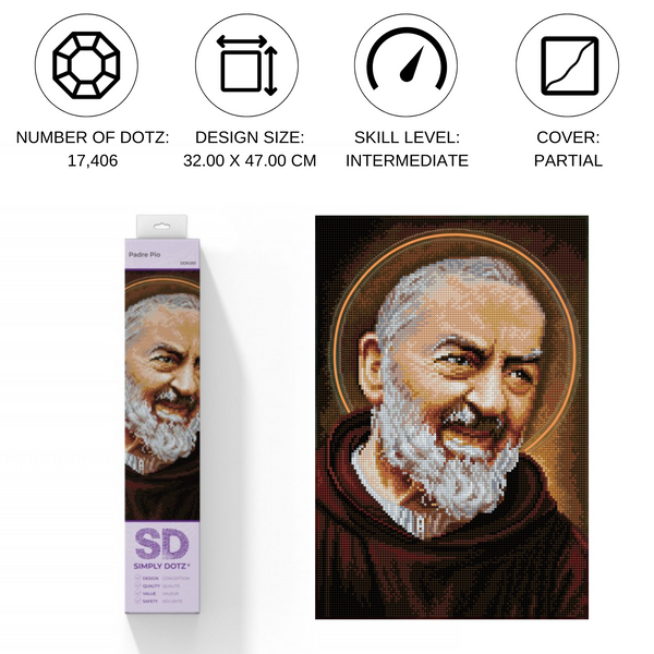 Dotz Diamond Dotz Padre Pio - 12.6" X 18.5"
