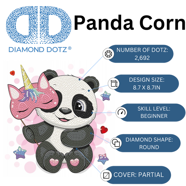 Dotz Diamond Dotz Panda Corn - 8.7" X 8.7"