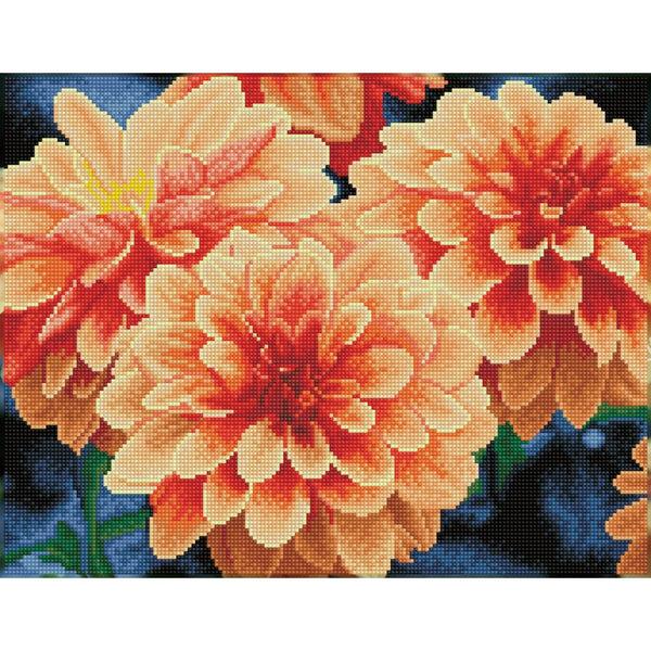 dotz Diamond Dotz Peach Dahlias - 17.7" x 13.8"