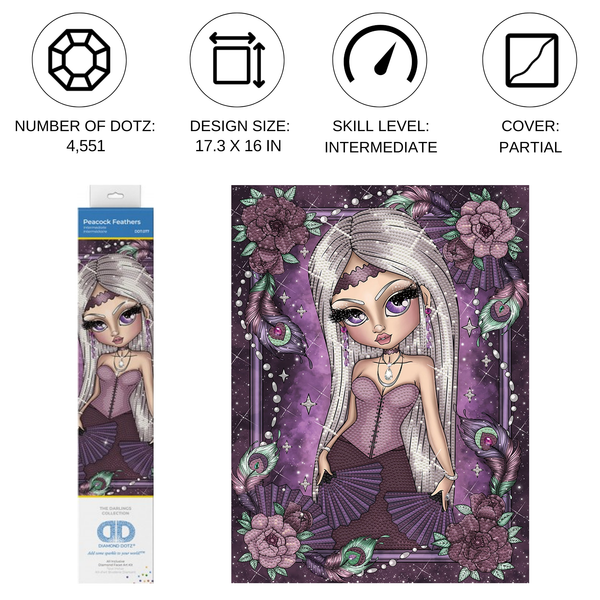 Dotz Diamond Dotz Peacock Feathers - 11.8" X 15.8"