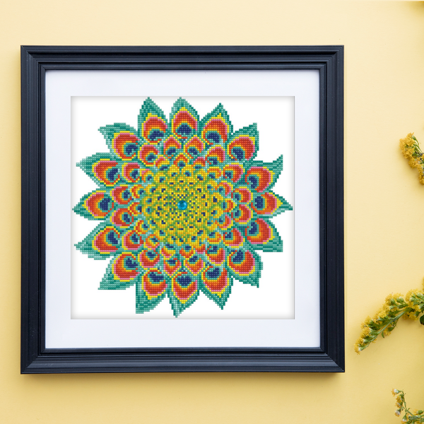 Dotz Diamond Dotz Peacock Mandala - 12.6" X 12.6"