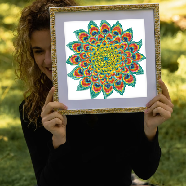 Dotz Diamond Dotz Peacock Mandala - 12.6" X 12.6"