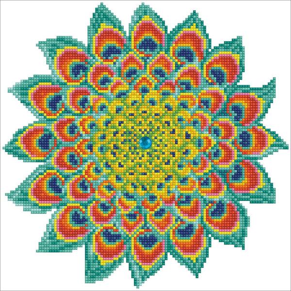 dotz Diamond Dotz Peacock Mandala - 12.6" x 12.6"