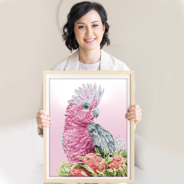 Dotz Diamond Dotz Pink Galah & Banksias - 16.1" X 20.1"