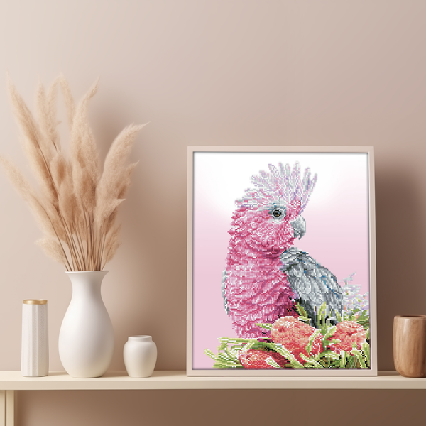 Dotz Diamond Dotz Pink Galah & Banksias - 16.1" X 20.1"
