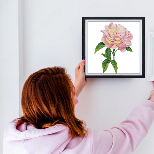 Dotz Diamond Dotz Pink Rose With Frame - 10.9" X 14.1"