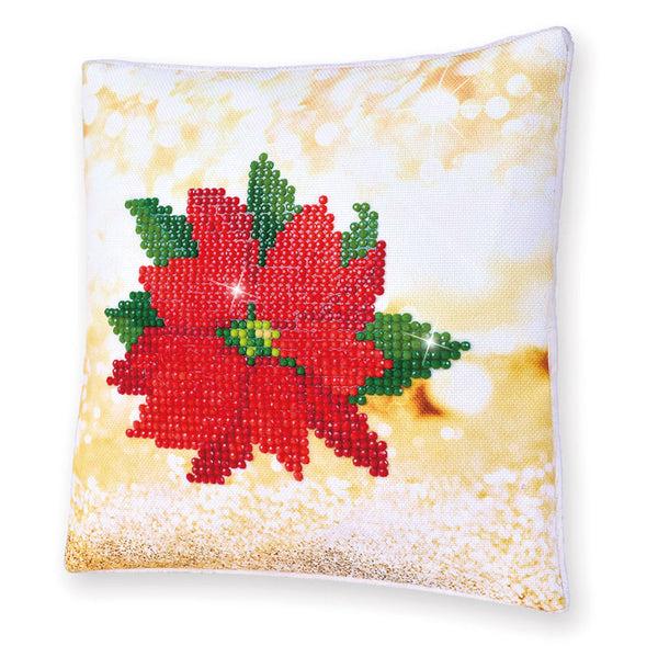 dotz Diamond Dotz Pointsettia Pillow - 7.1" x 7.1"