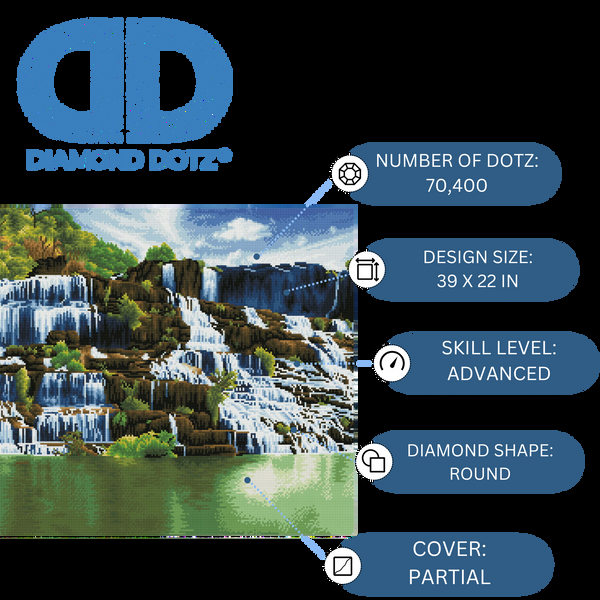 Dotz Diamond Dotz Pongour Waterfall - 22.4" X 39.8"