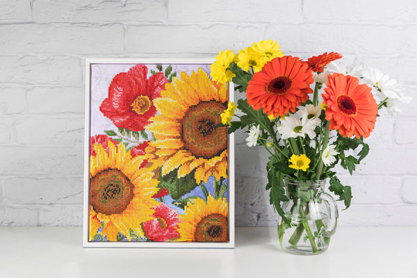 Dotz Diamond Dotz Poppies & Sunflowers - 10.6" X 13.8"