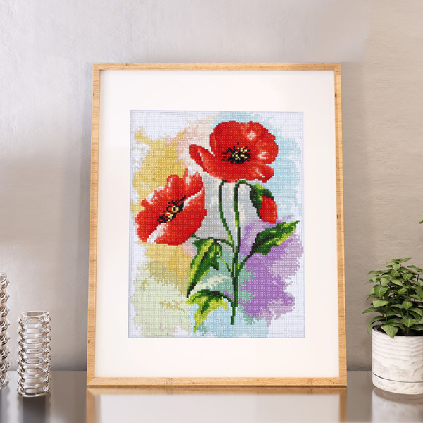 Dotz Diamond Dotz Poppy Poster - 10.6" X 13.8"