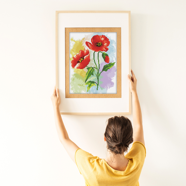 Dotz Diamond Dotz Poppy Poster - 10.6" X 13.8"