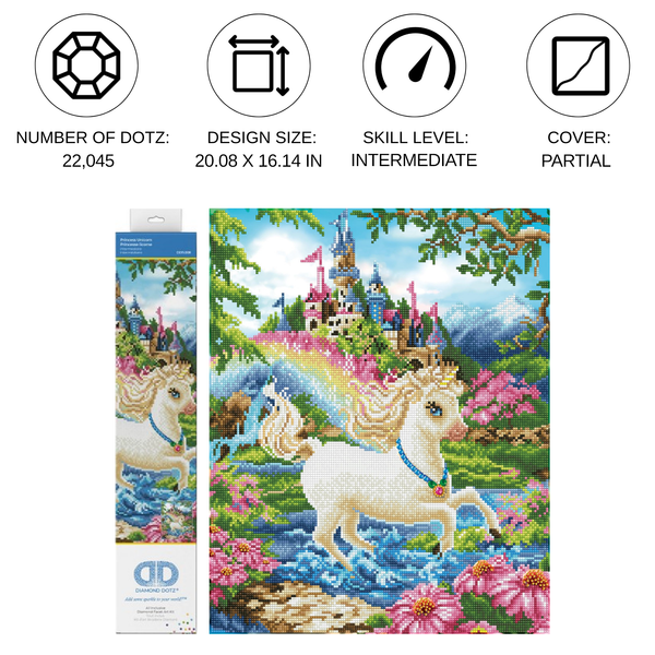 Dotz Diamond Dotz Princess Unicorn - 16.1" X 20.1"