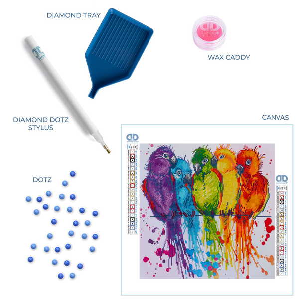 Dotz Diamond Dotz Rainbow Chums - 16.5" X 16.5"