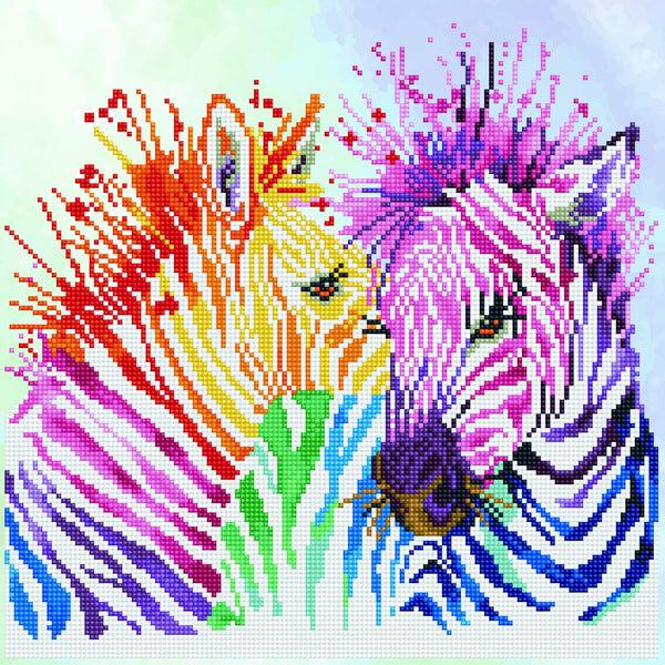 dotz Diamond Dotz Rainbow Zebras - 15.8" x 15.8"