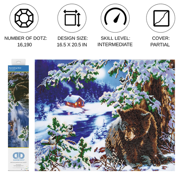 Dotz Diamond Dotz Rambling Bear - 20.5" X 16.5"