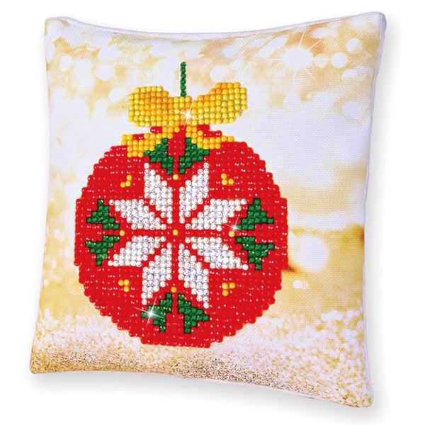 dotz Diamond Dotz Red Bauble Pillow - 7.1" x 7.1"