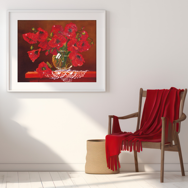 Dotz Diamond Dotz Red Poppies - 20.0" X 16.0"