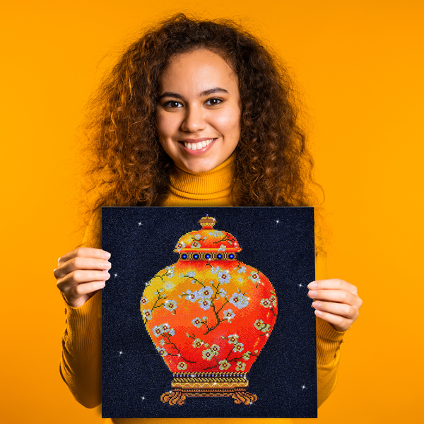 Dotz Diamond Dotz Red Vase - 20.5" X 20.5"