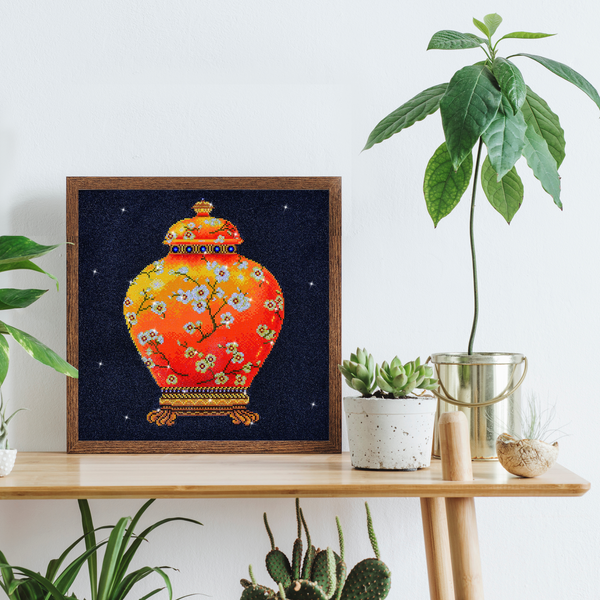 Dotz Diamond Dotz Red Vase - 20.5" X 20.5"