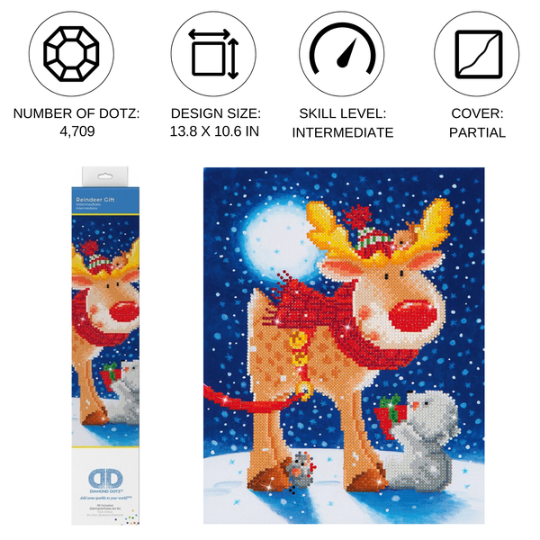 Dotz Diamond Dotz Reindeer Gift - 10.6" X 13.8"