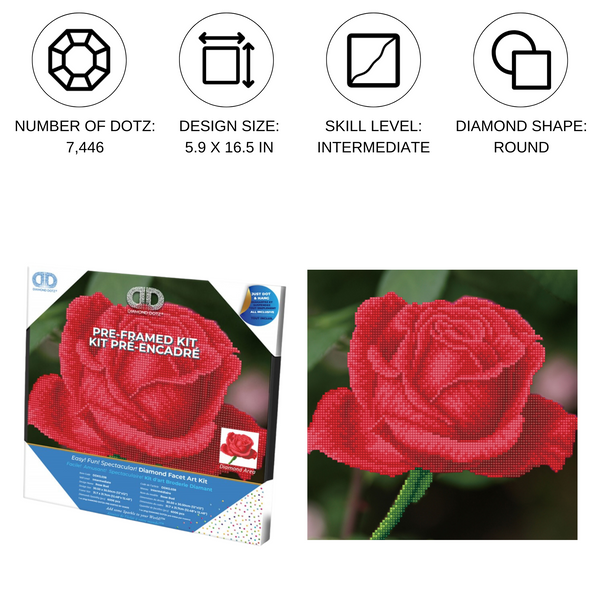 Dotz Diamond Dotz Rose Bud With Frame - 12.0" X 12.0"