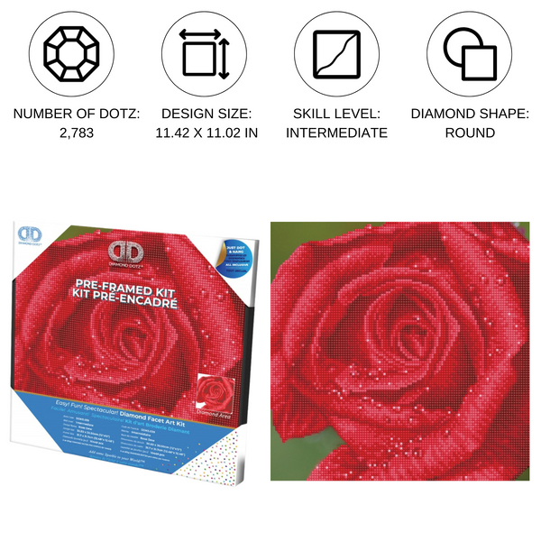 Dotz Diamond Dotz Rose Dew With Frame - 12.0" X 12.0"