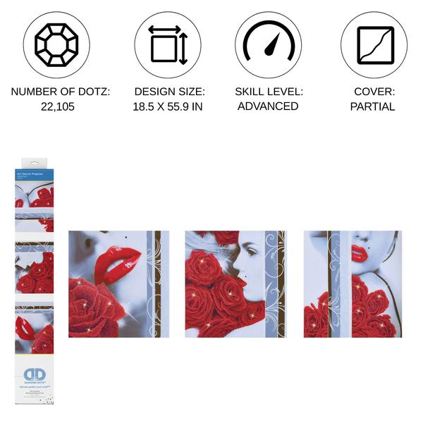 Dotz Diamond Dotz Rose Romance - 55.9" X 18.5"