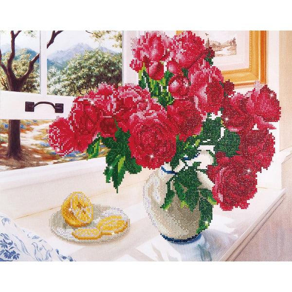 dotz Diamond Dotz Roses by the Window - 22.4" x 19.3"