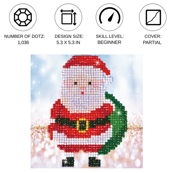 Dotz Diamond Dotz Santa Claus Sack - 5.3" X 5.3"