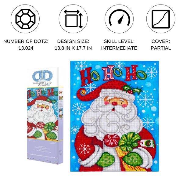 Dotz Diamond Dotz Santa Ho Ho Ho - 13.8" X 17.7"