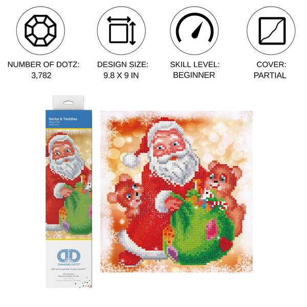 Dotz Diamond Dotz Santa & Teddies - 9.1" X 9.8"