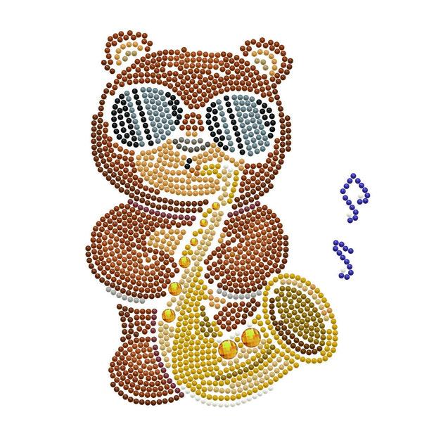 Dotz Diamond Dotz Sax Bear - 8.7" X 8.7"