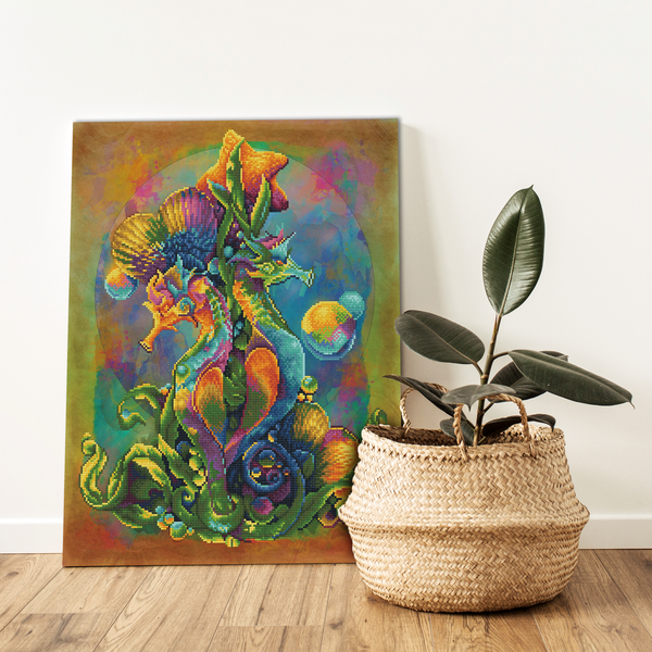 Dotz Diamond Dotz Sea Horses - 20.5" X 26.0"