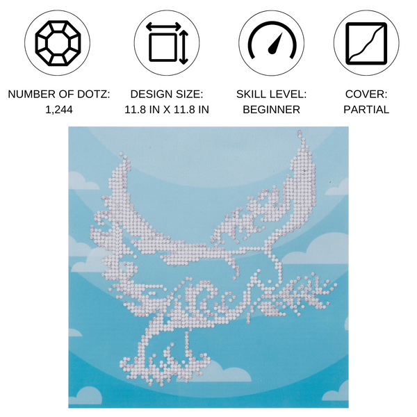 Dotz Diamond Dotz Silver Dove - 8.7" X 8.7"