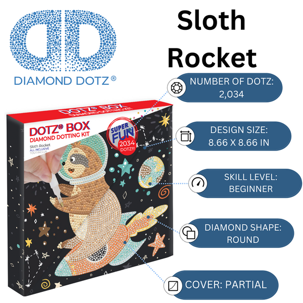 Dotz Diamond Dotz Sloth Rocket - 8.7" X 8.7"