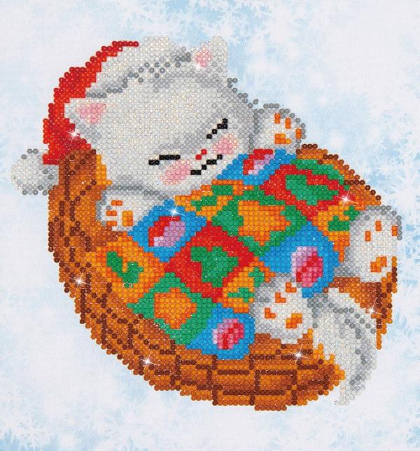 dotz Diamond Dotz Snug Christmas Kitty - 9.1" x 9.8"