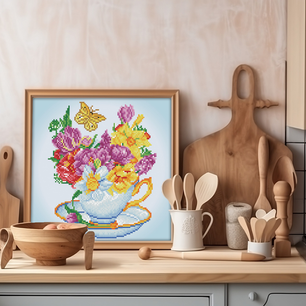 Dotz Diamond Dotz Springtime Cuppa - 12.6" X 12.6"