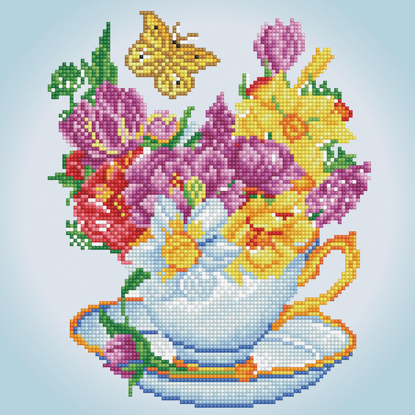 dotz Diamond Dotz Springtime Cuppa - 12.6" x 12.6"