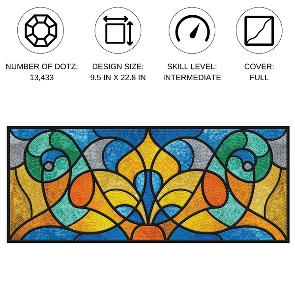 Dotz Diamond Dotz Stained Glass Study - 22.8" X 9.5"
