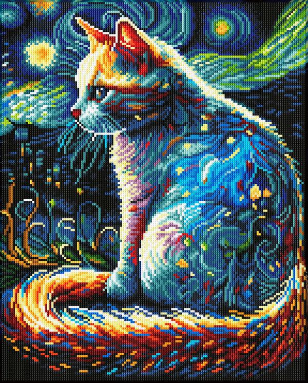 dotz Diamond Dotz Starry Night Cat - 15.9" x 19.9"