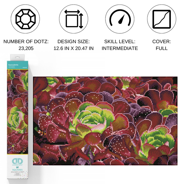 Dotz Diamond Dotz Succulents - 20.5" X 12.6"