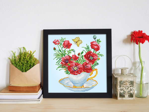 Dotz Diamond Dotz Teatime Poppies - 12.6" X 12.6"