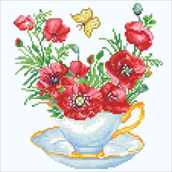 Dotz Diamond Dotz Teatime Poppies - 12.6" X 12.6"