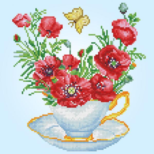 dotz Diamond Dotz Teatime Poppies - 12.6" x 12.6"